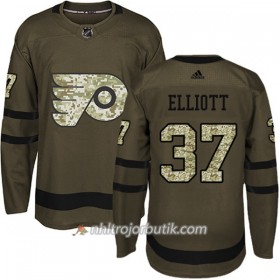 Män Ishockey Philadelphia Flyers Tröja Brian Elliott 37 Adidas 2017-2018 Camo Grön Authentic